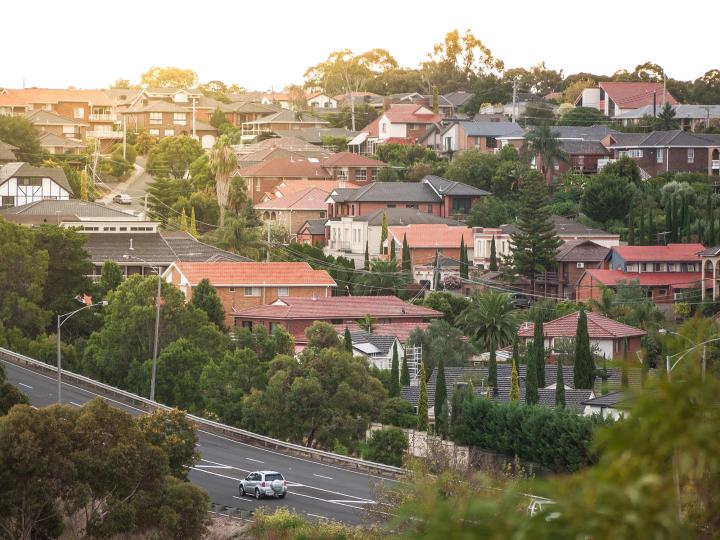 An image showing streets of residential housing in Moonee Valley. 