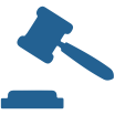 Icon of a gavel and block