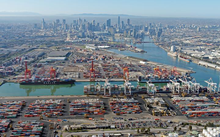 Birds-eye view of the Port of Melbourne